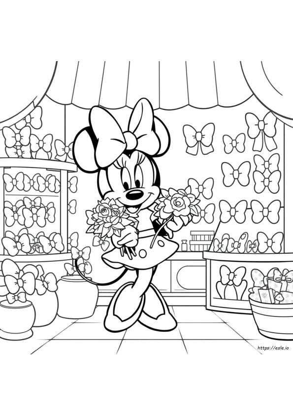 Minnie Bowtique Coloring Pages