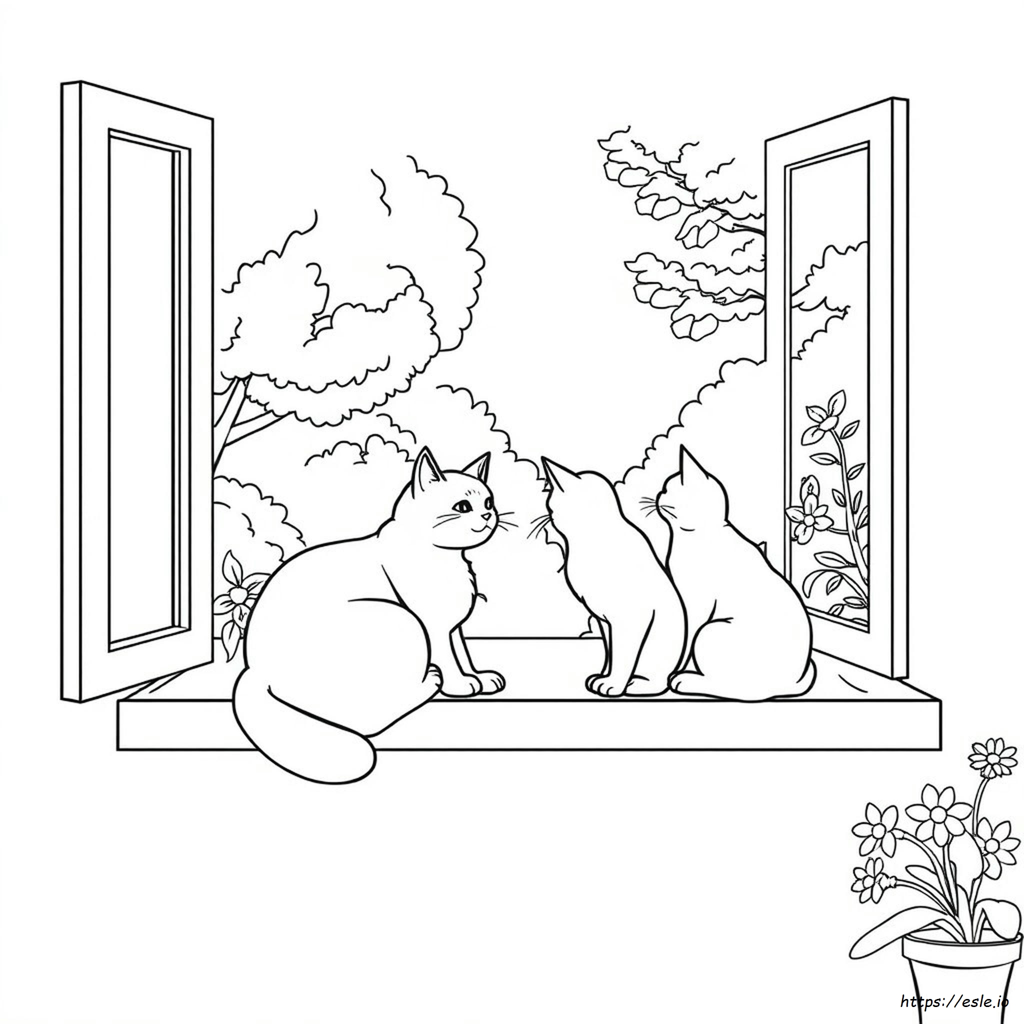 Realistische Katzen Ausmalbilder
