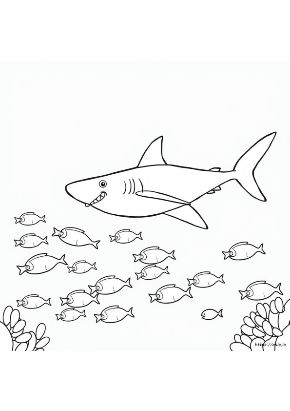 Black And White Shark Coloring Page