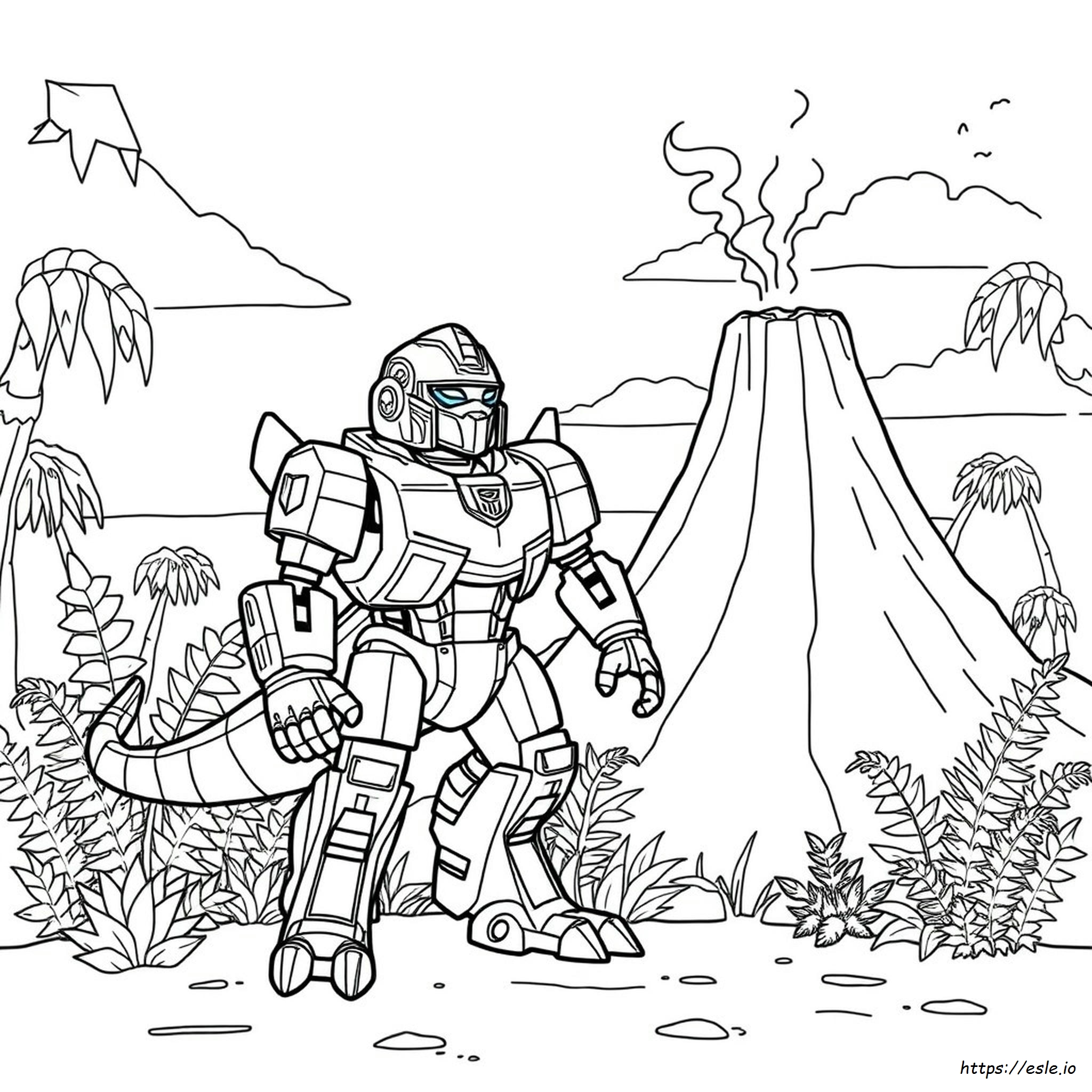 Dino Transformers Para Colorear