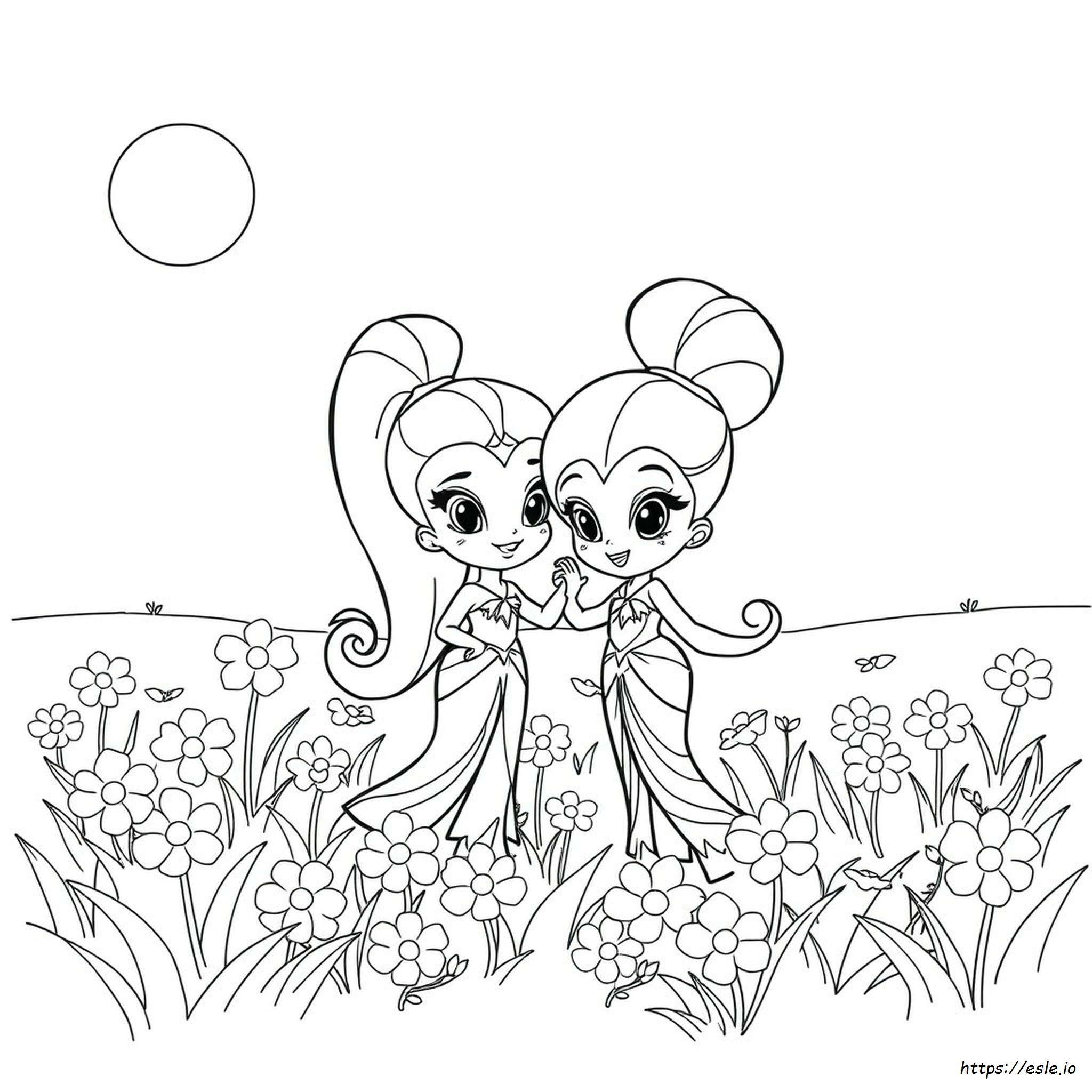 Shimmer And Shine Colouring Pages