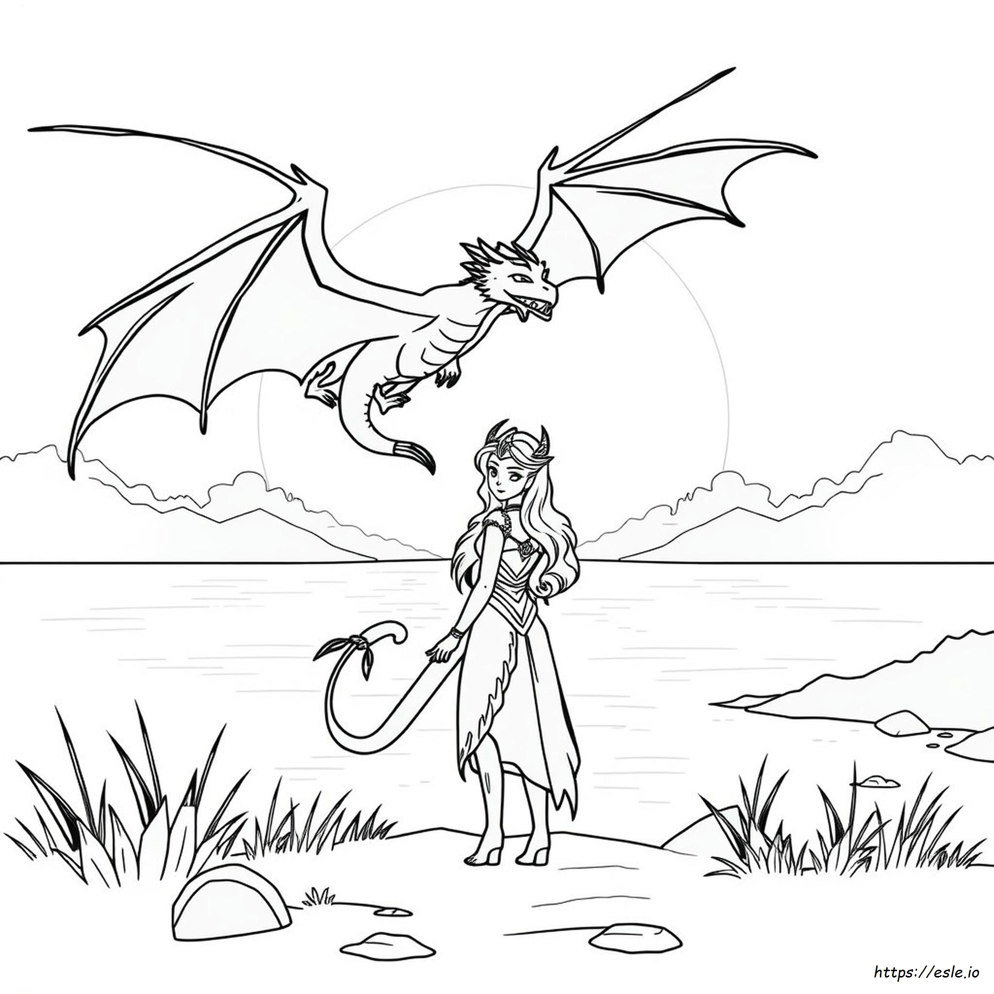 Rayla Dragon Dragon Prince Coloring Pages