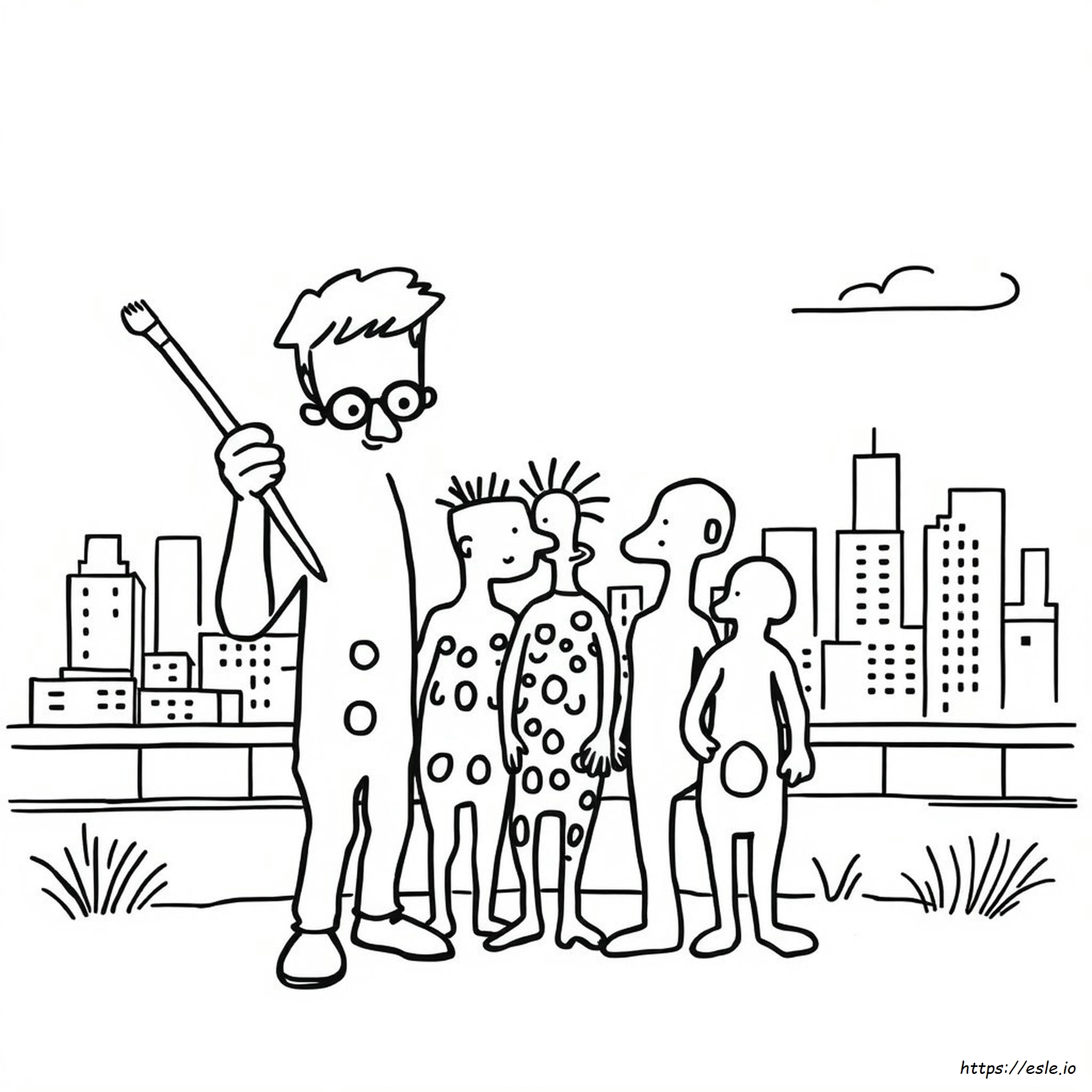 Keith Haring Gambar Mewarnai Pdf
