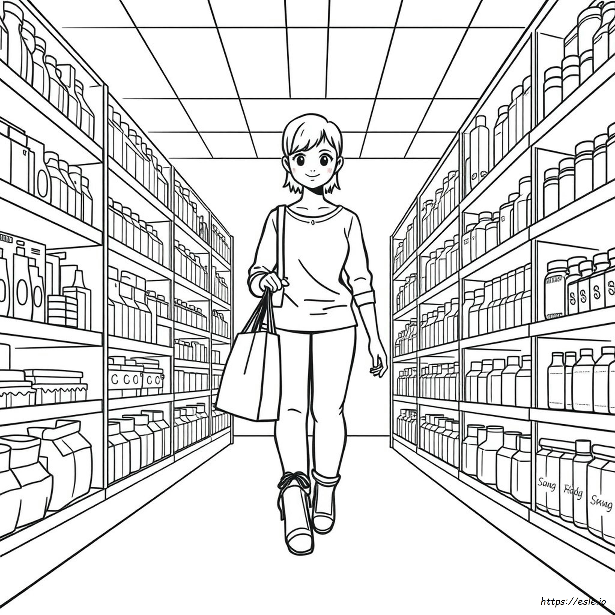 Shopping Colouring Pages