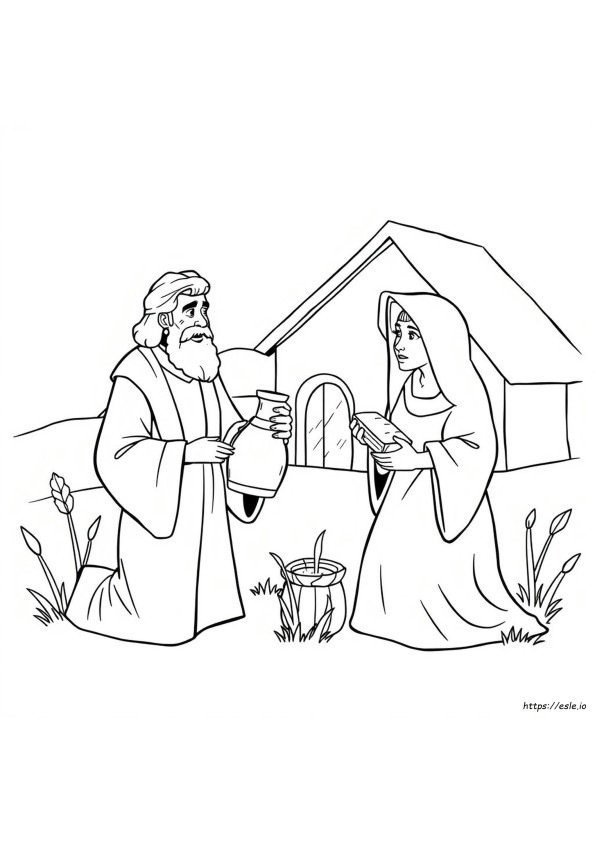 Elijah Helps A Widow Coloring Page