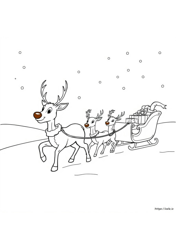 Classic Rudolph Coloring Page