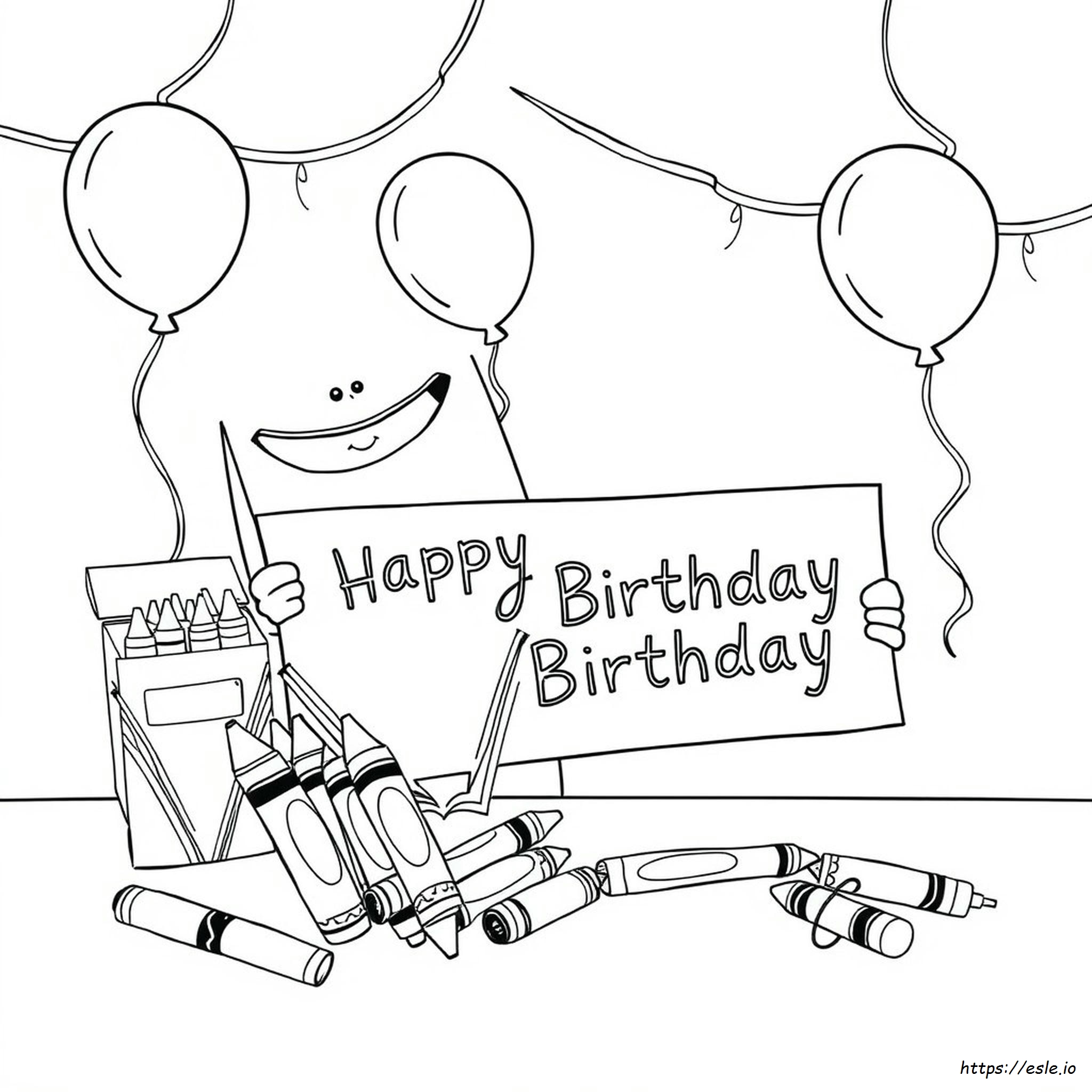 Desenho Para Colorir: Feliz Aniversário Da Crayola