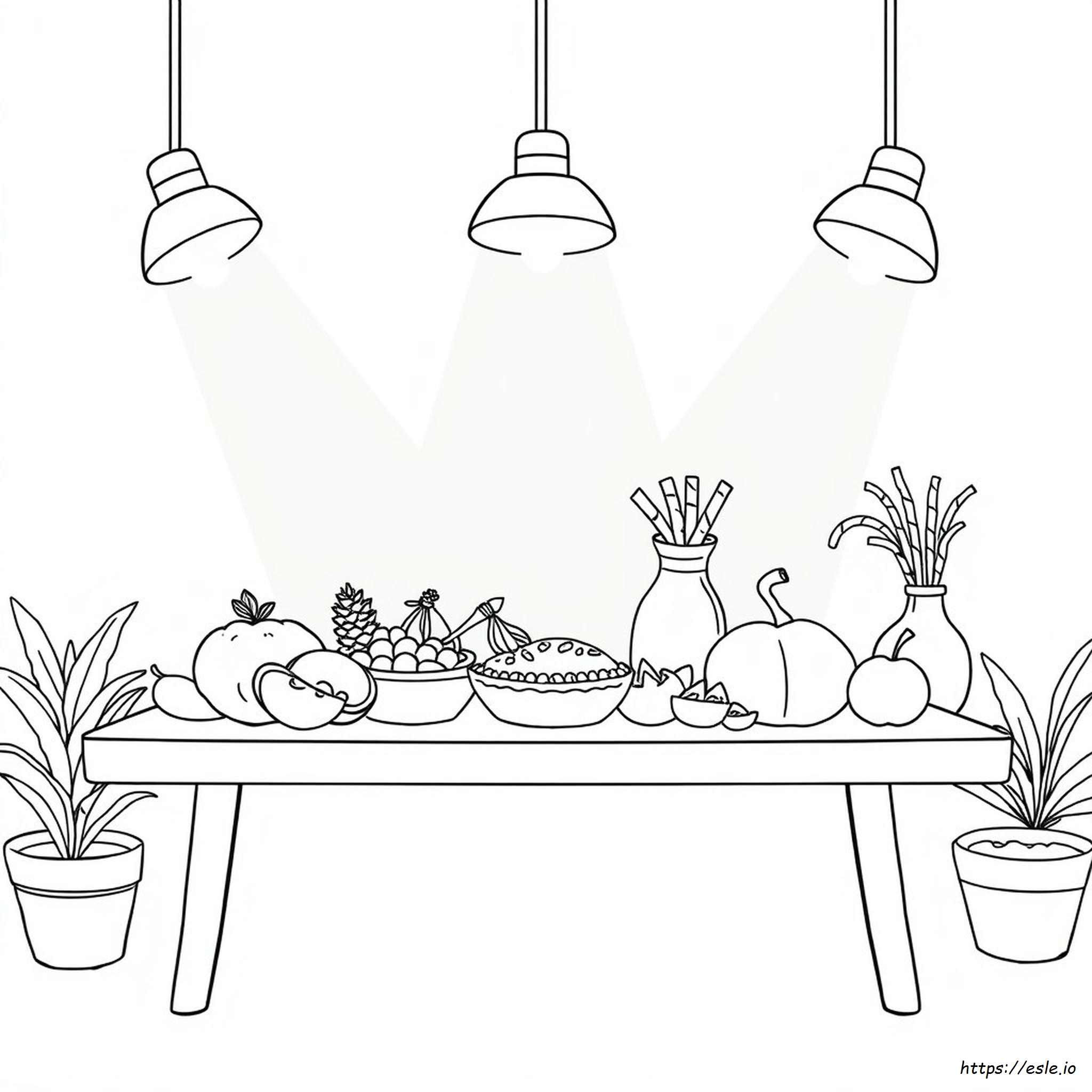Neon Food Coloring Page - Free Printable