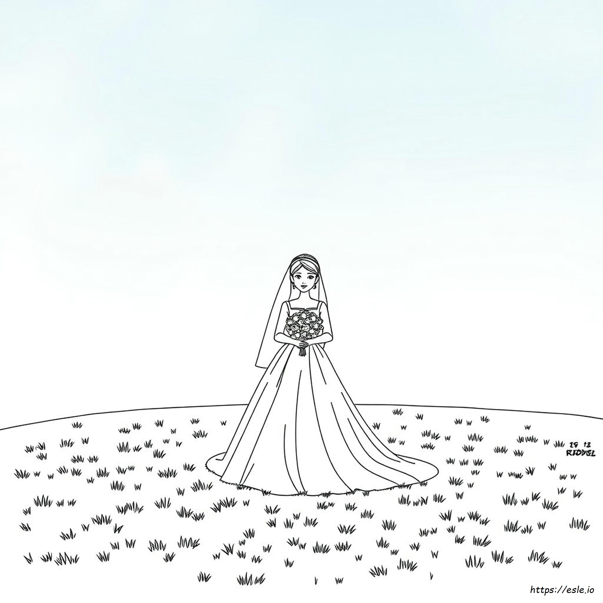 Wedding Dress Fashion Dress Coloring Page - Free Printable