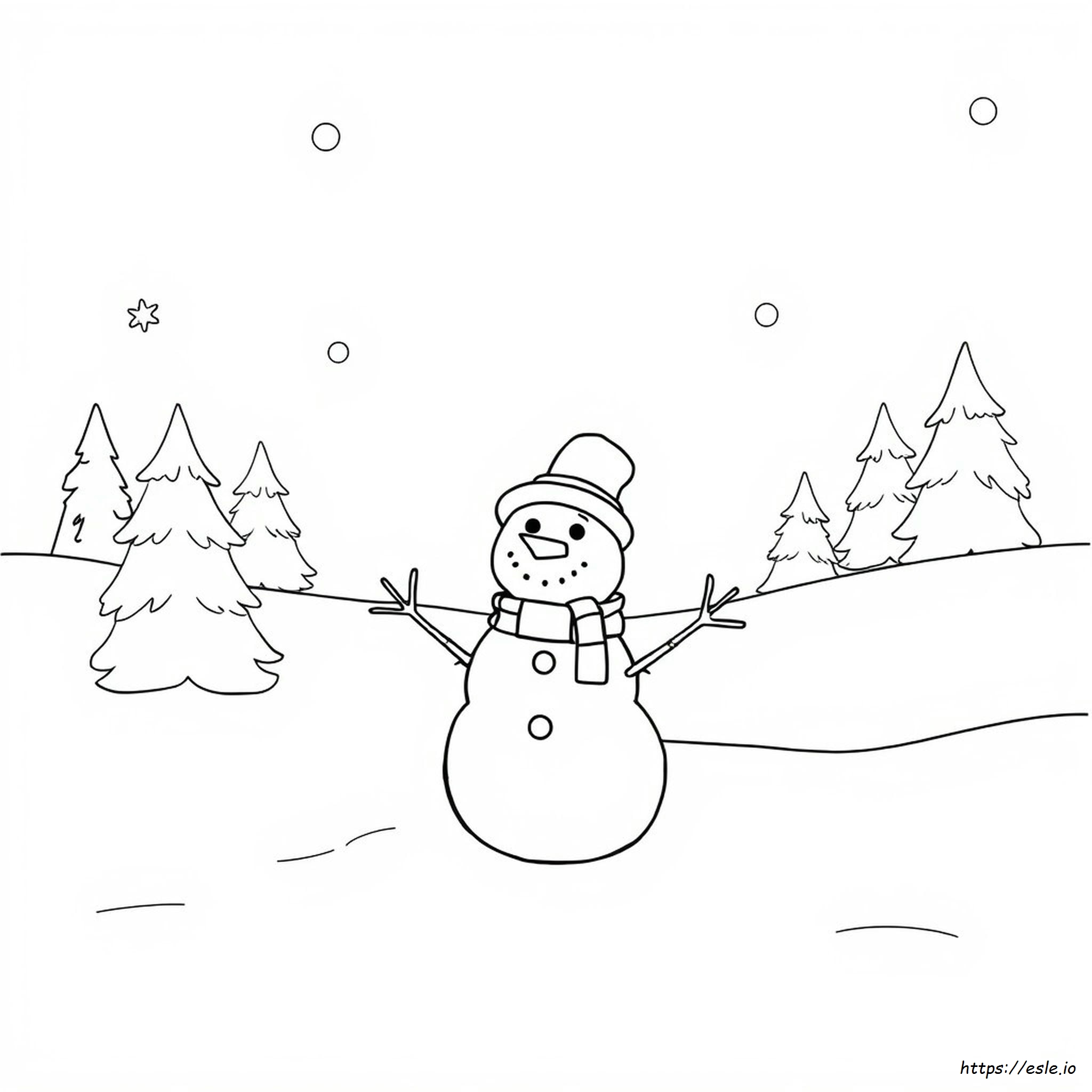 Kostenloser Schneemann Ausmalbild Zum Ausdrucken