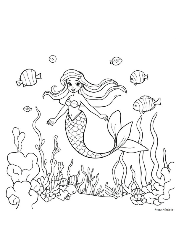 Mermaid To Colour In