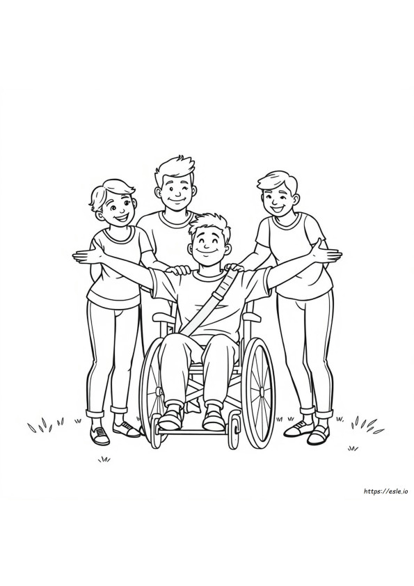 Four Friends Help A Paralyzed Man Coloring Pages