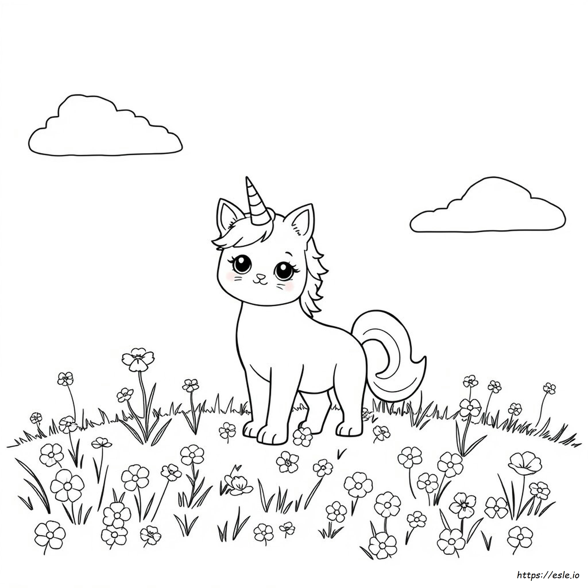 Cute Unicorn Kitty Coloring Page - Free Printable