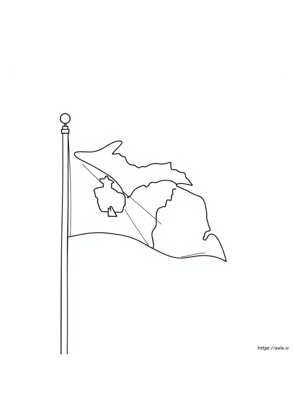 Bendera Michigan Gambar Mewarnai