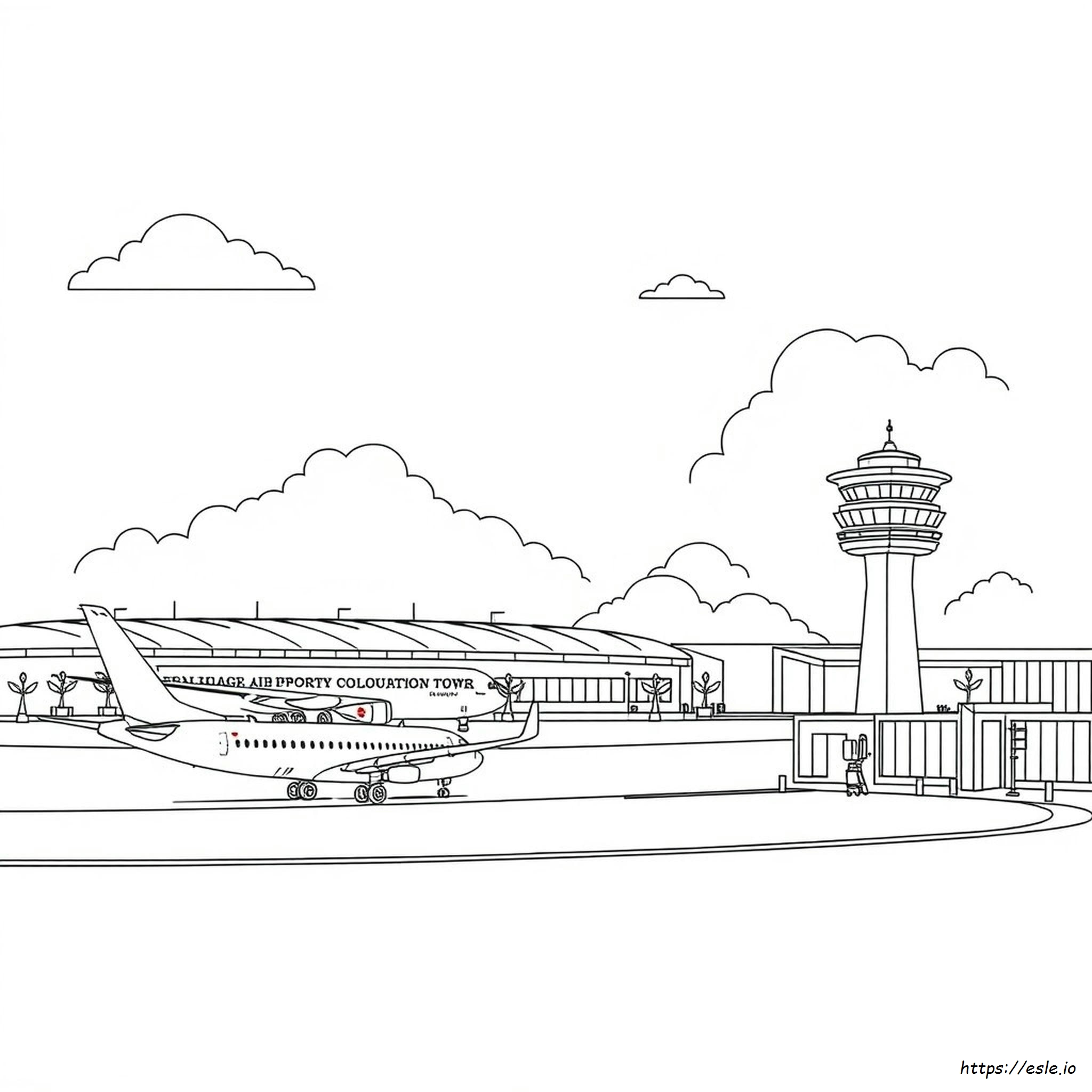 Changi Airport Colouring Page - Free Printable