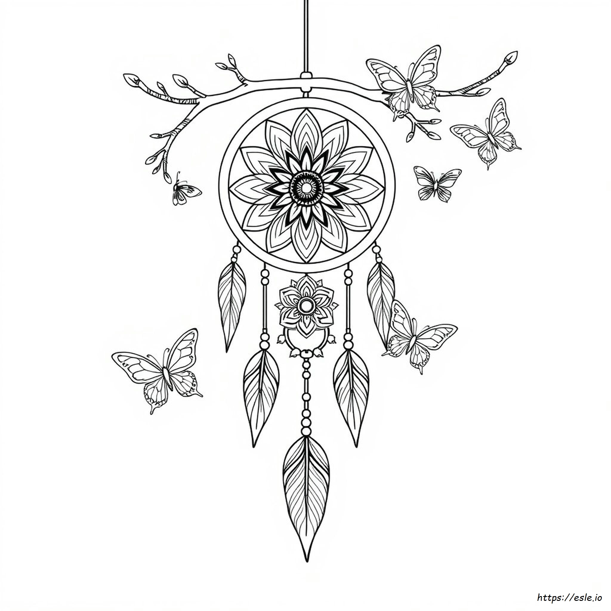 Mandala Coloring Dreamcatcher Butterfly Coloring Pages For Adults