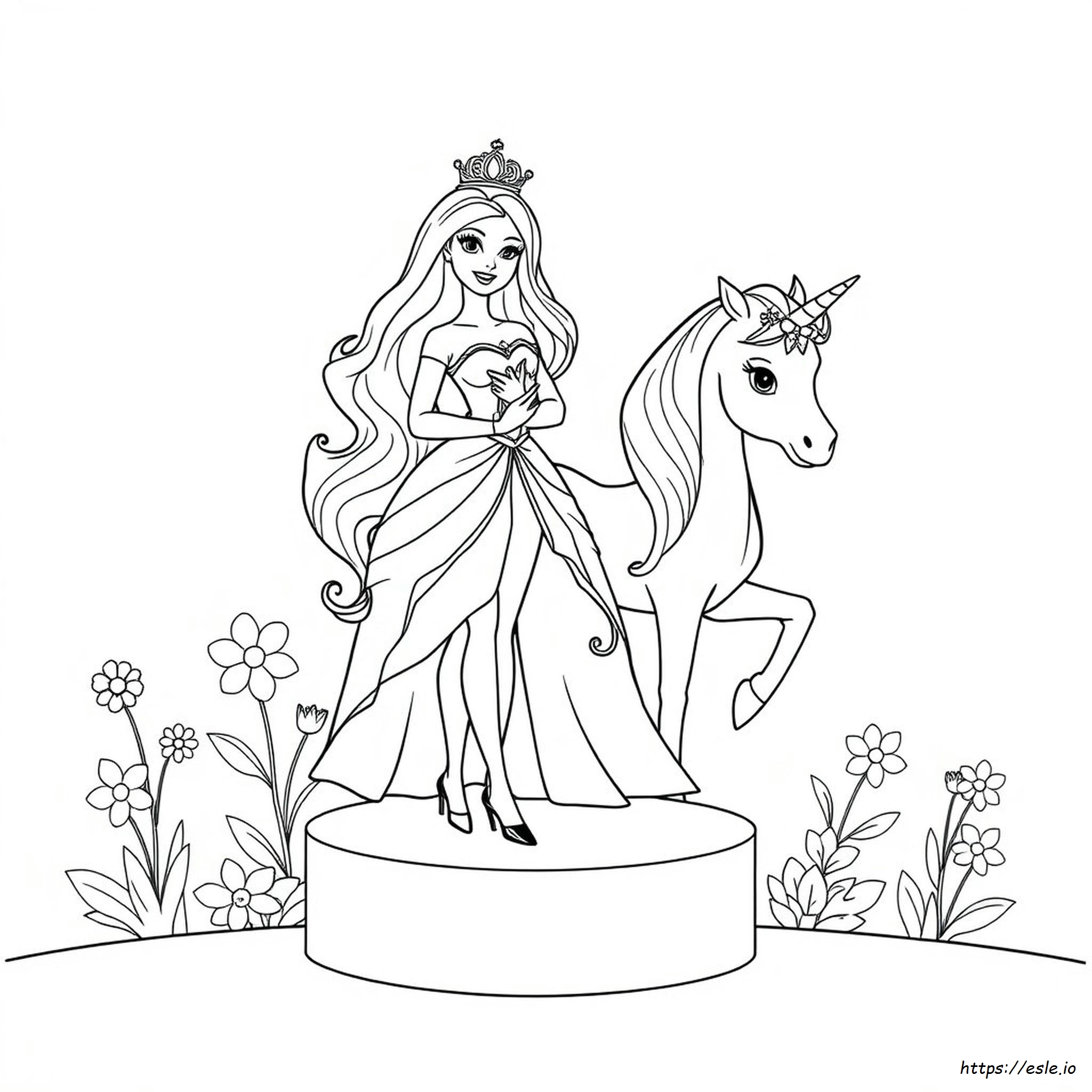 Barbie Princess Coloring Page