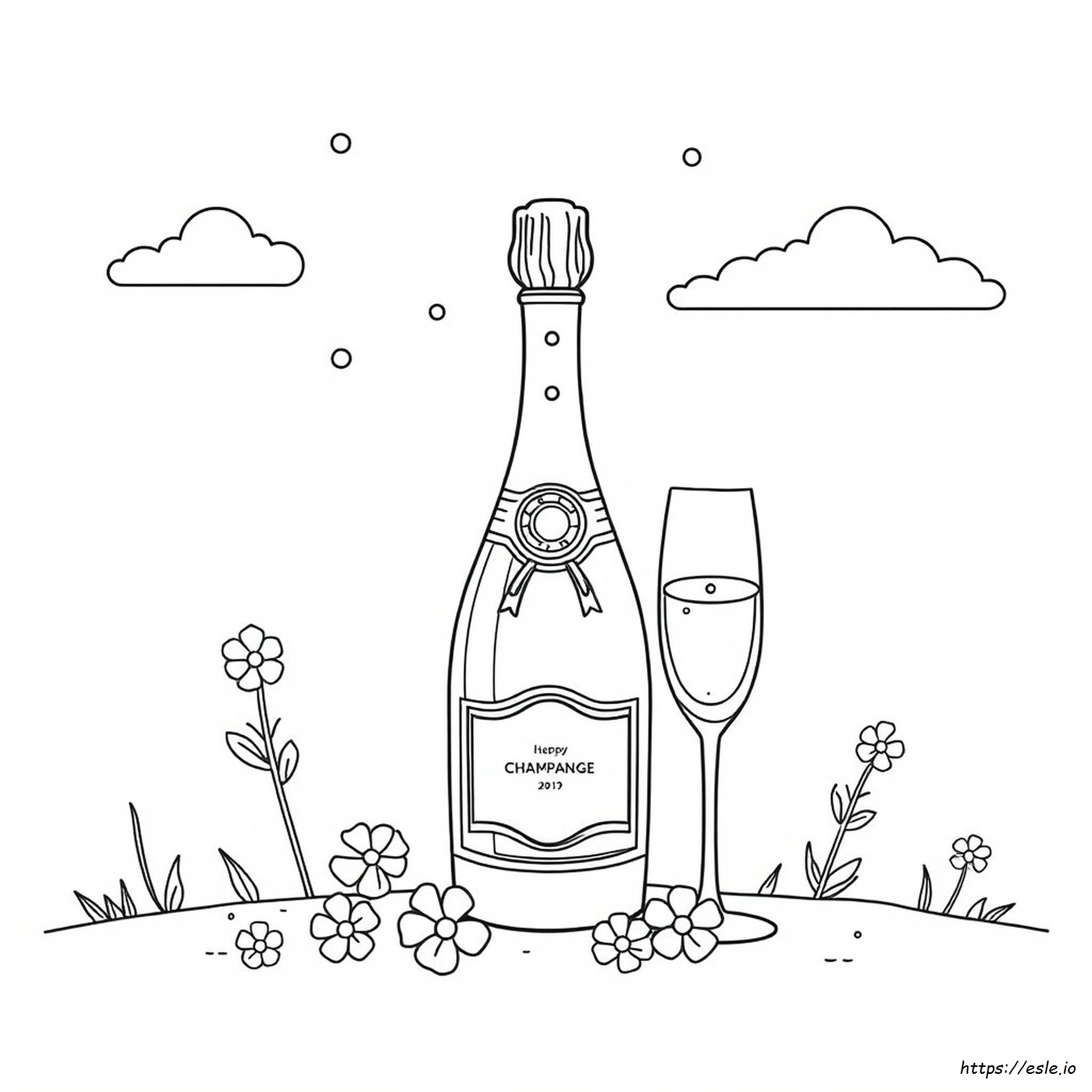 Bottiglia Di Champagne Da Colorare