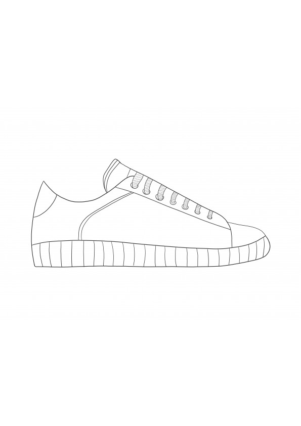 Easy coloring of a tennis shoe for kids for free download or print