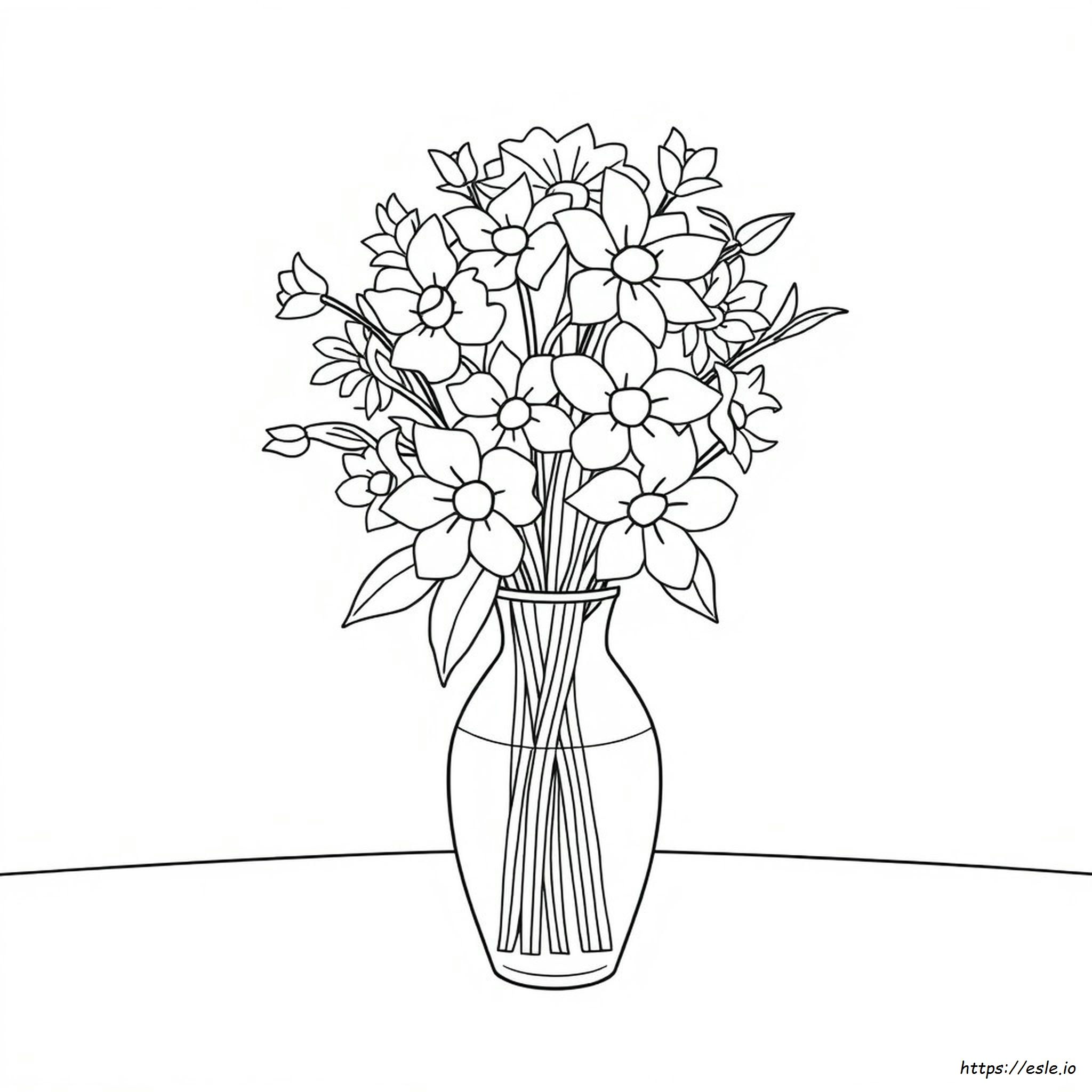 Vase Of Flowers Coloring Page