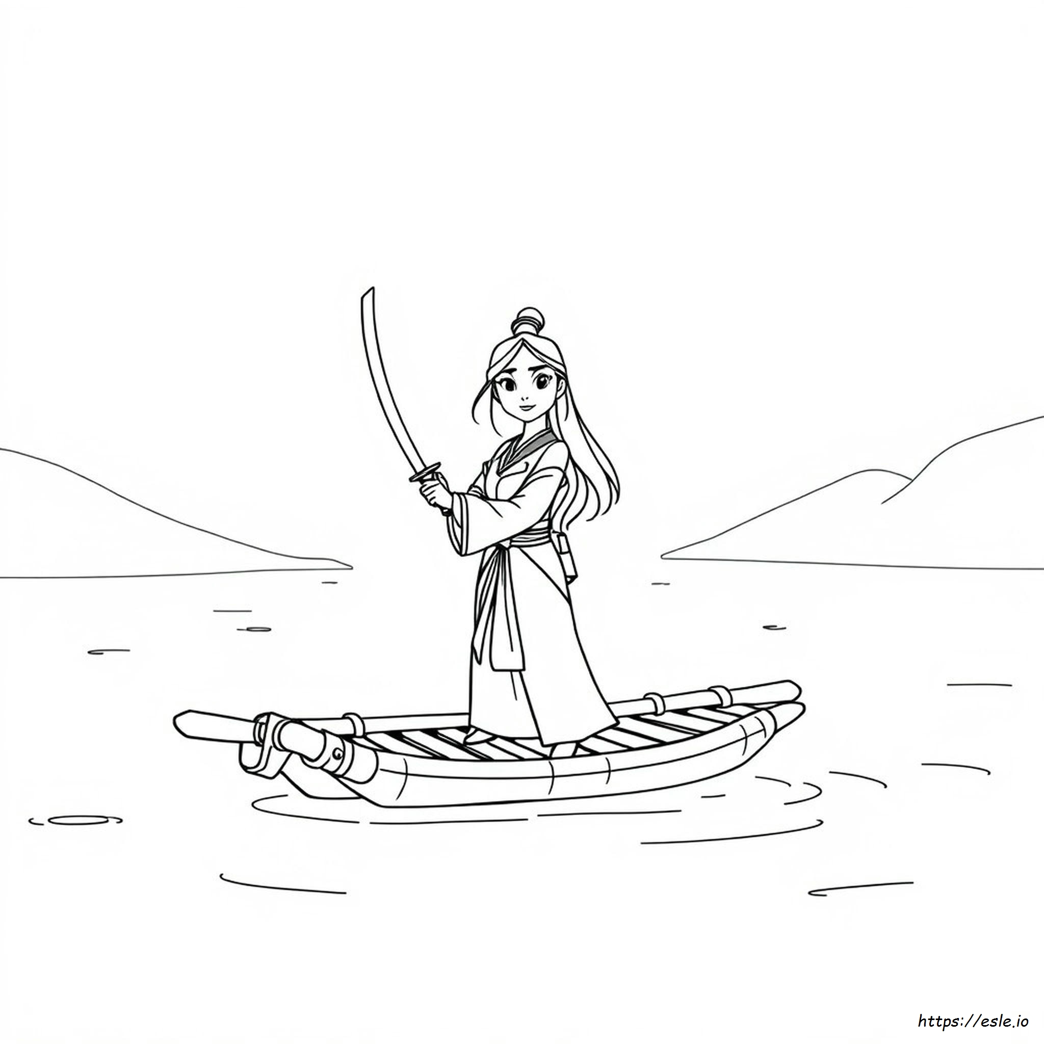 Desen De Colorat Mulan Pentru Adulți