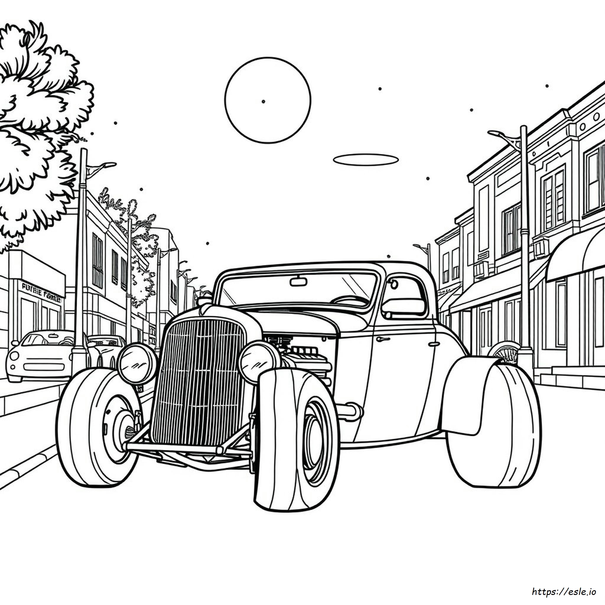 Free Printable Hot Rod Coloring Page For Adults