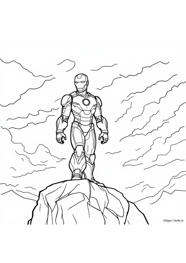 Coloring Iron Man Black White