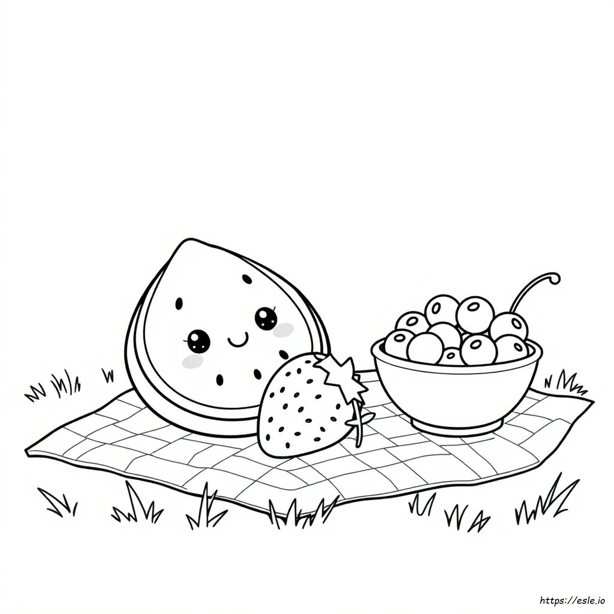 Gambar Mewarnai Buah Lucu Dapat Dicetak