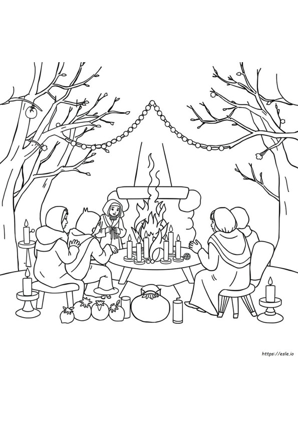 Yalda Night Coloring Page