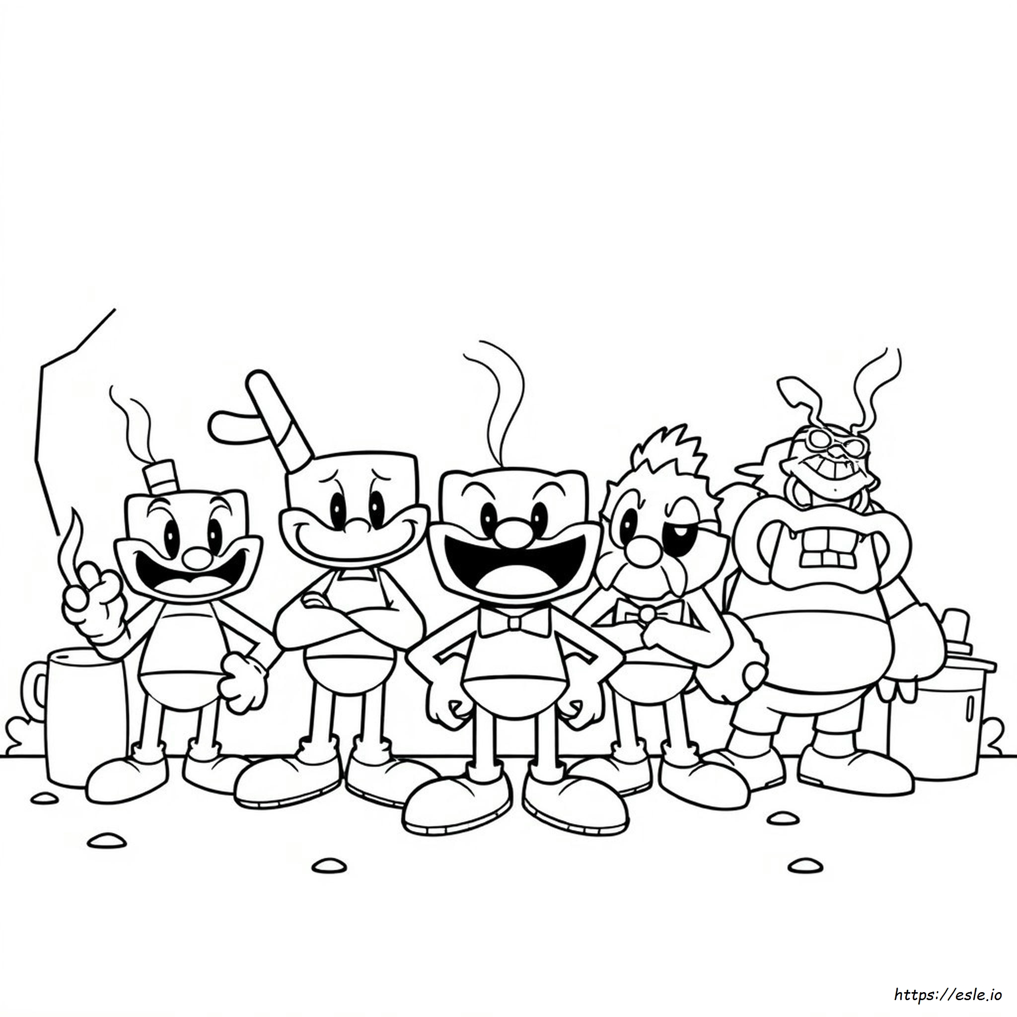 Cuphead All Bosses Coloring Pages