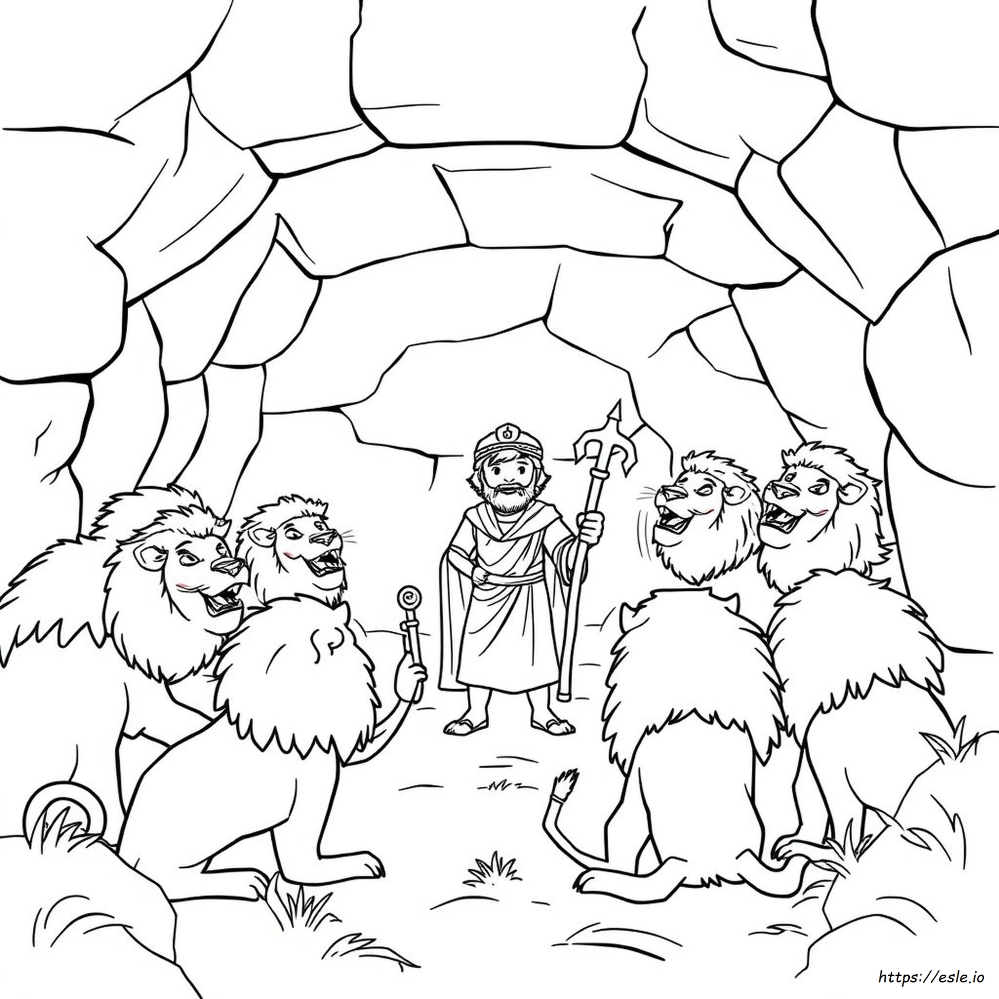 Daniel And The Lions Coloring Page