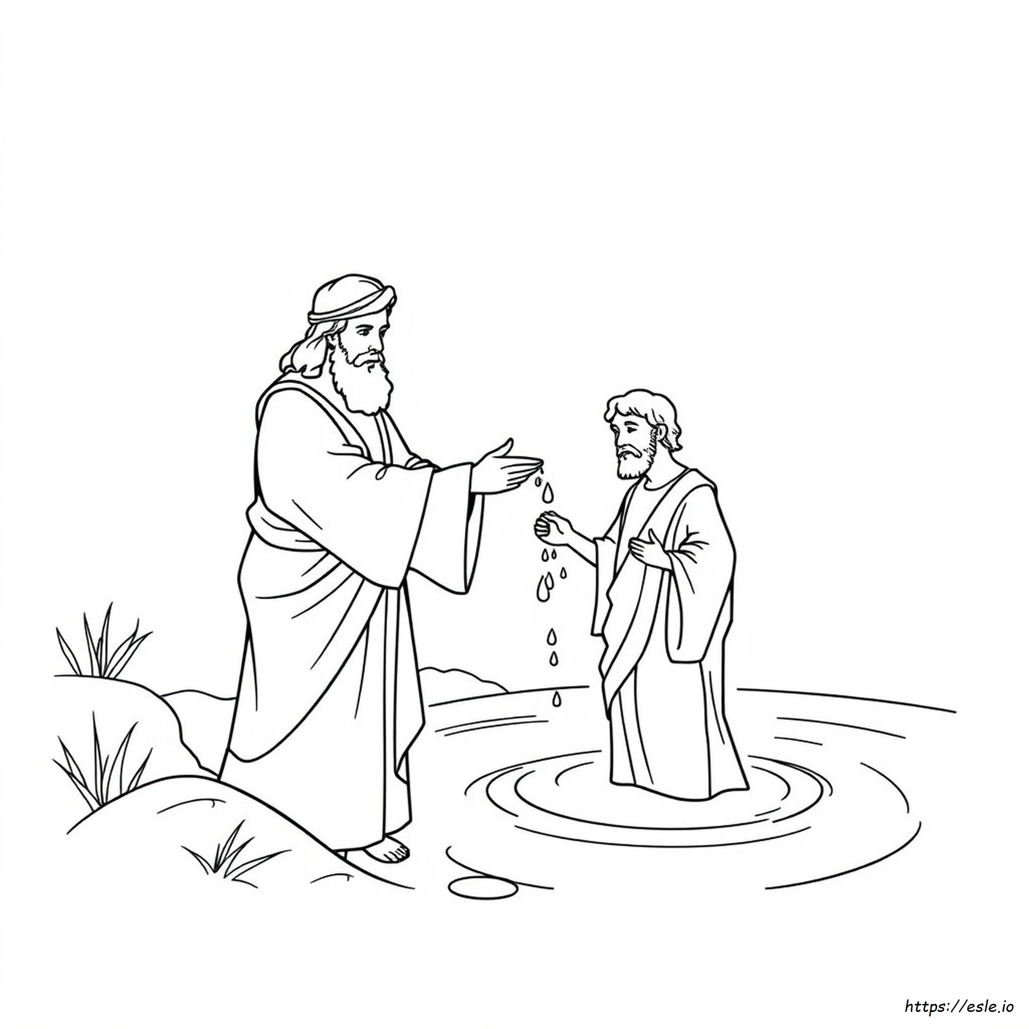 John Baptizes Jesus Coloring Page