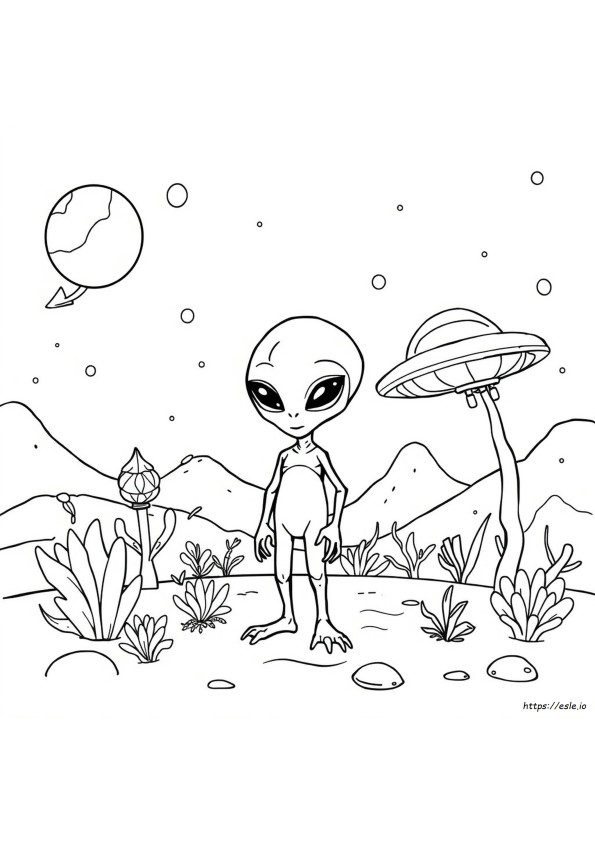 Gambar Mewarnai Alien