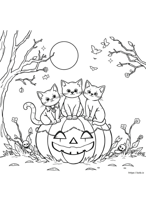 Gatti Di Halloween Da Colorare Gratis