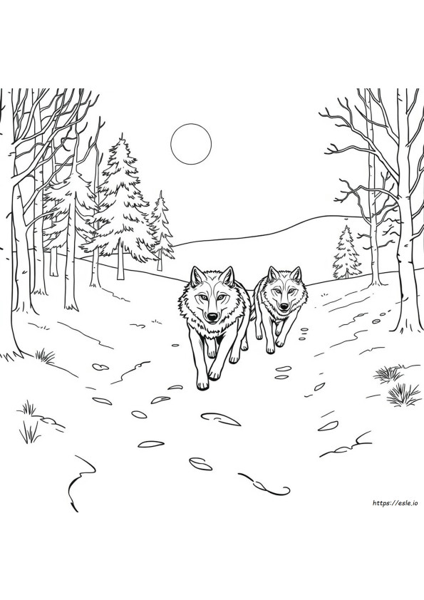 Páginas Para Colorear De Manada De Lobos Realistas