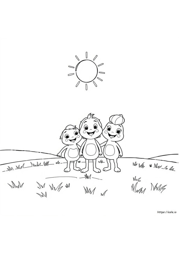 Grüne Regenbogen Freunde Ausmalbild