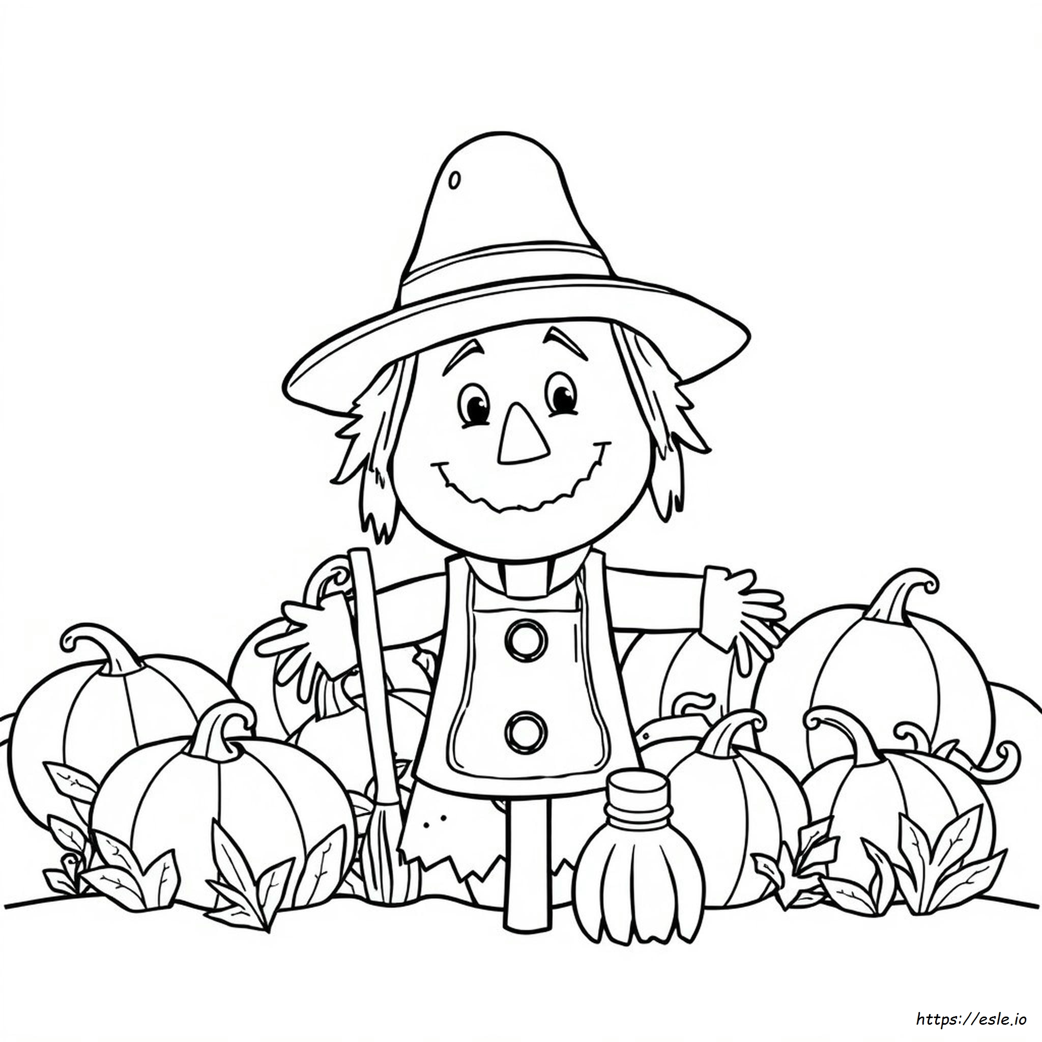 Coloriage Visage D'épouvantail À Imprimer