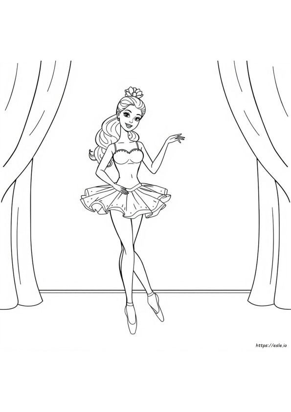 Kolorowanki Barbie Do Wydruku: Barbie Baletnica