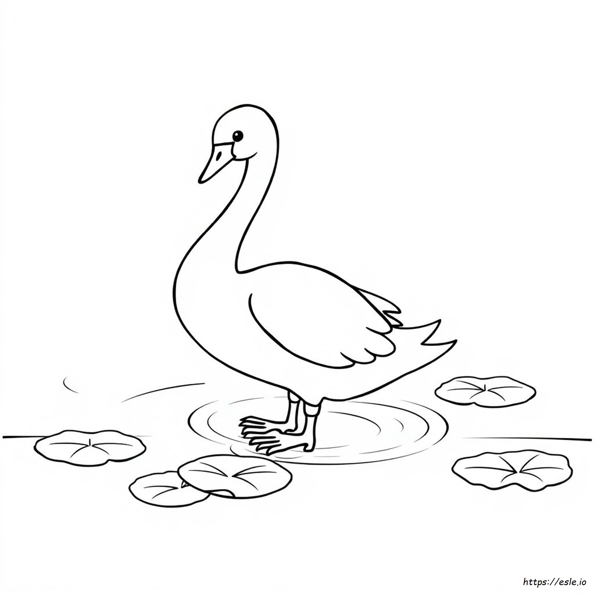 Free Printable Swan Coloring Page for Kids
