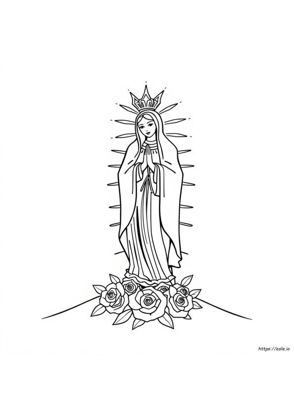 Páginas Fáciles Para Colorear De La Virgen De Guadalupe