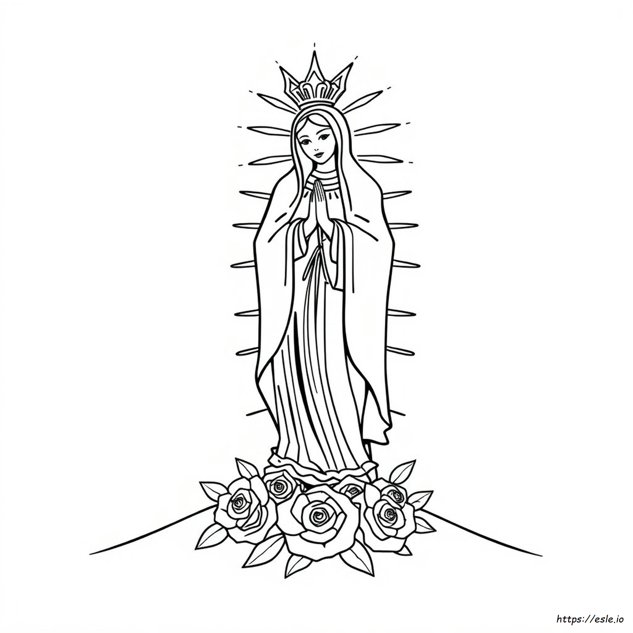 Easy Virgen De Guadalupe Coloring Pages