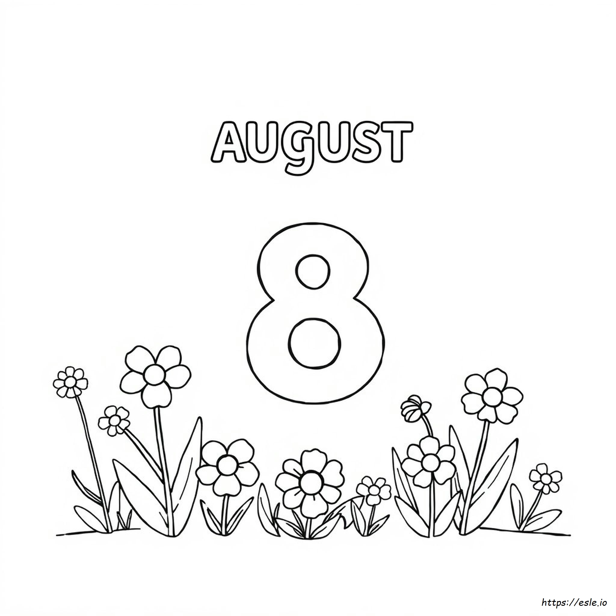 Dibujo Para Colorear De Agosto - Gratis Para Imprimir