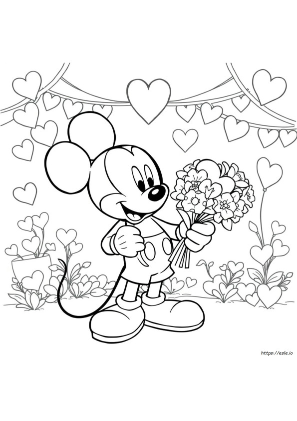 Mickey Valentine Coloring Pages