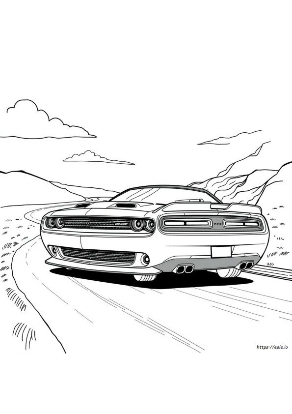 Mașini Dodge Challenger Demon De Colorat
