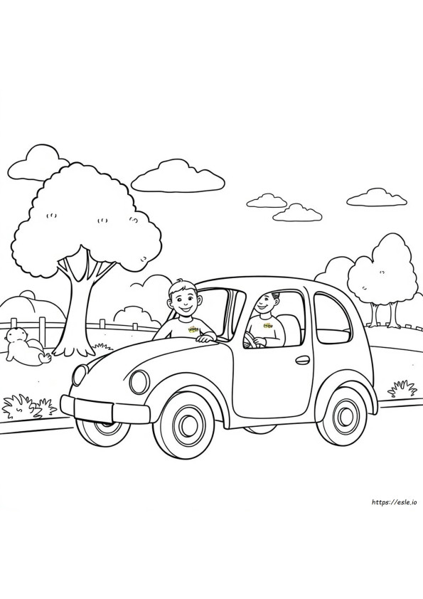 Wiggles Big Red Car Coloring Page