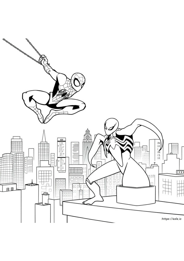 Spiderman And Venom Coloring