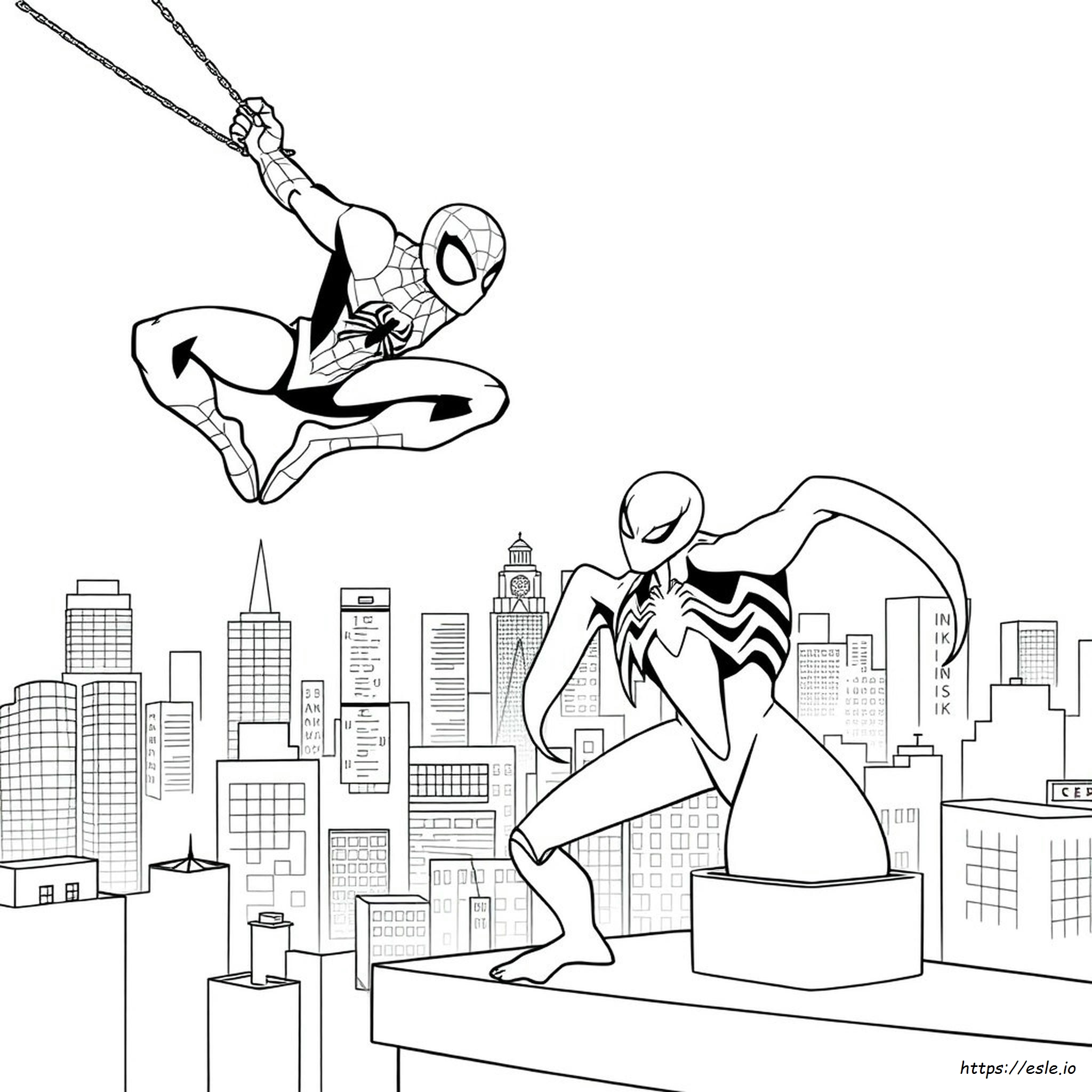 Homem-Aranha E Venom Para Colorir