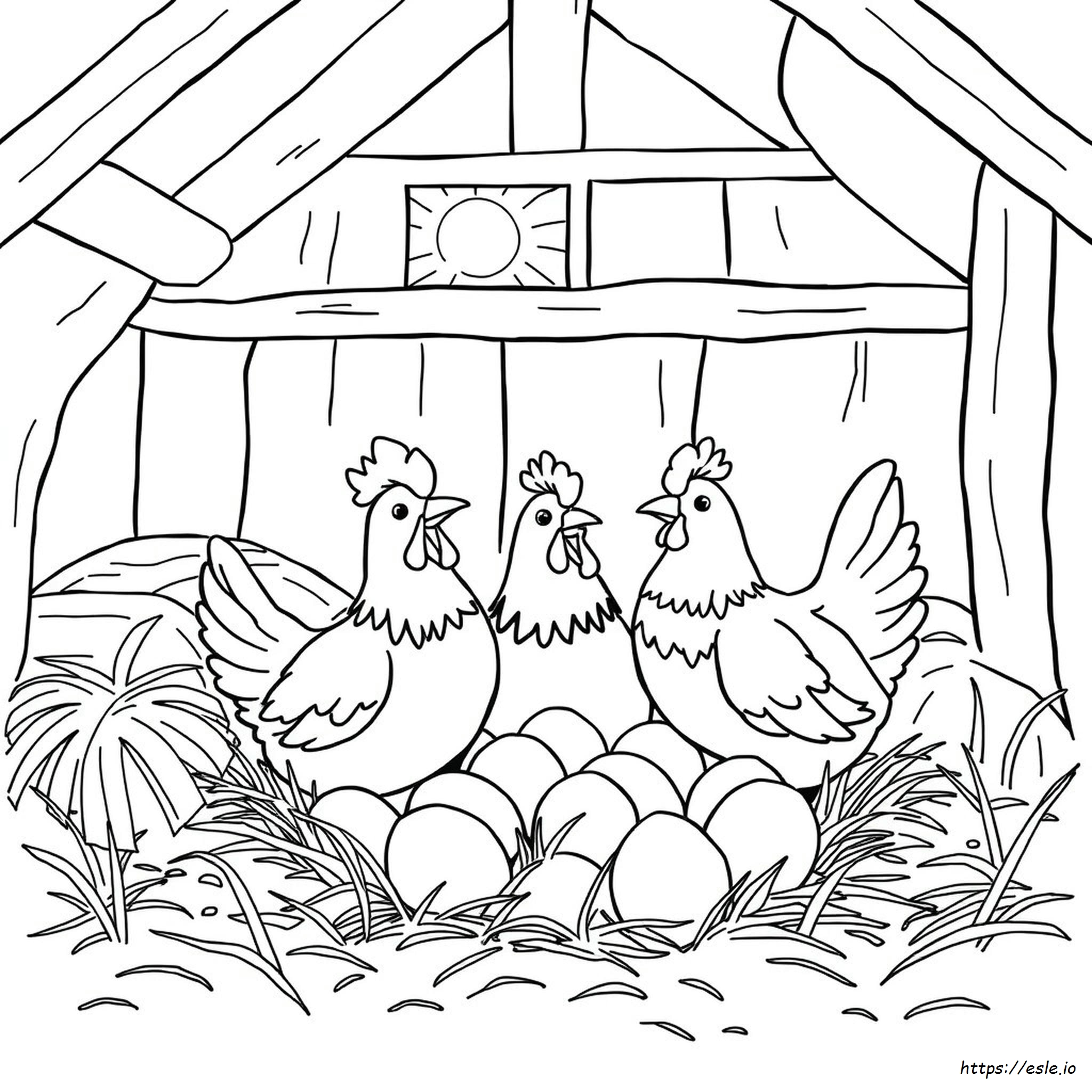 Free Printable Hen Coloring Page