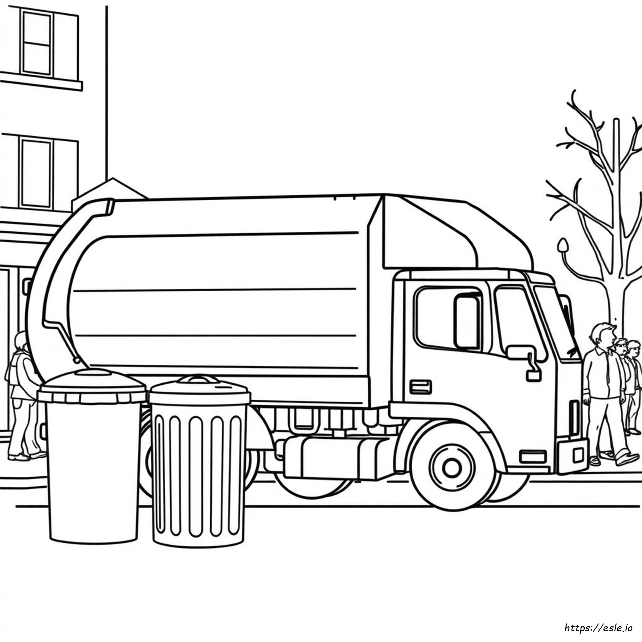 Mewarnai Garbage Kendaraan Truk Dump Trash Sampah Sketsa ...