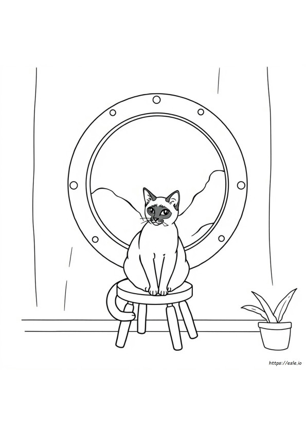 シャム猫 塗り絵